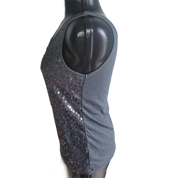 Old Navy Sequin Embellished Dark Gray Tank Top L - Picture 4 of 6
